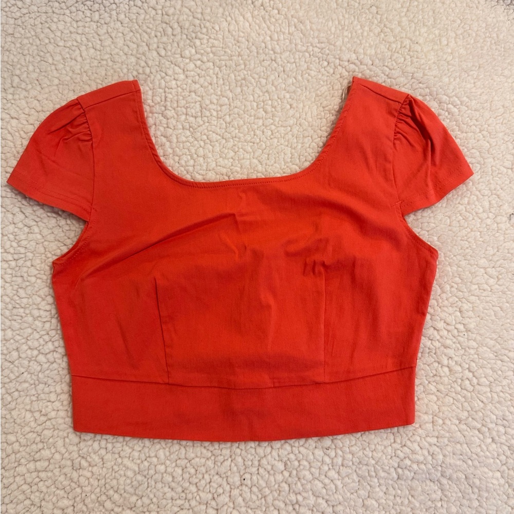 Mine Vibrant Orange Crop Top- M